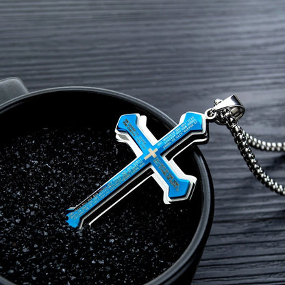 Big Men Novelty Cross Necklace Pendant Stainless Steel