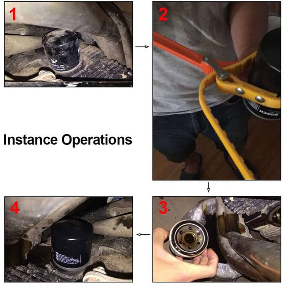 Adjustable Metal Oil Fuel Filter Removal Strap Wrench Tool 60-120mm