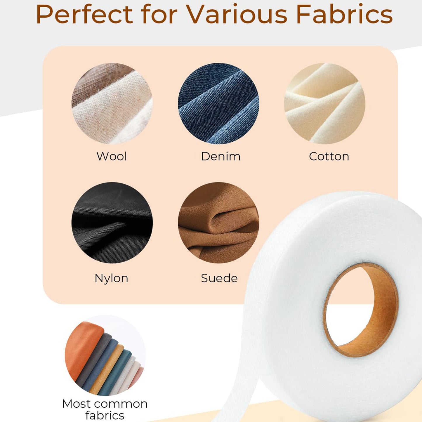 2 Rolls No Sew Hemming Tape Fabric Adhesive, Tape Fabric Adhesive Hem Iron on No-Sew Hemming Tapes