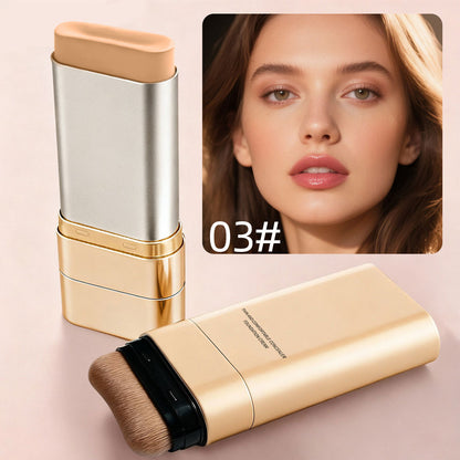 3 in 1 Luminous Dual Ended Concealer Foundation Stick with Brush-  Lightweight Brighten Long Lasting Make up Sticks for All Skin Types