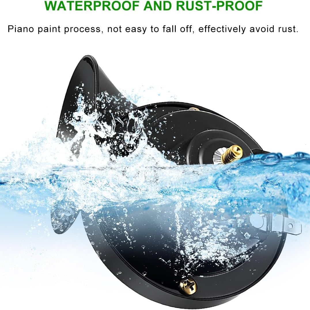 300DB Super Loud Train Horn, 12V Waterproof Auto Electric Snail Horn Replacement