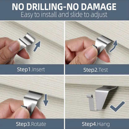 Vinyl Siding Hooks Hanger,10 Pack No Hole Siding Hanging Hanger
