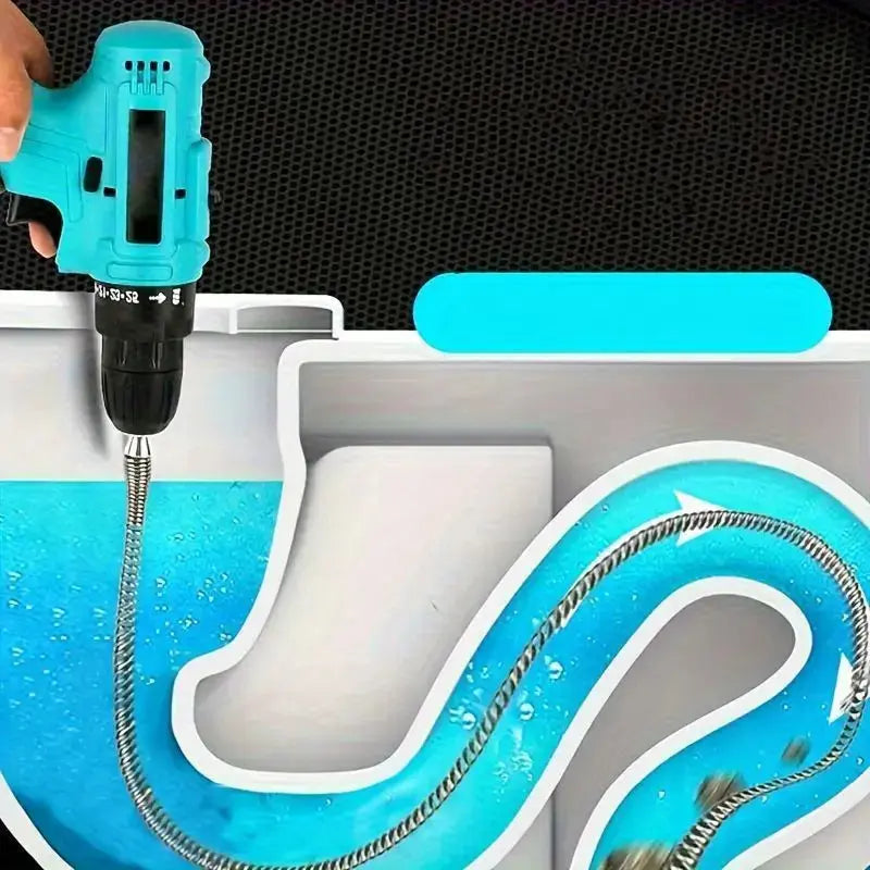 1 Count Drain Snake Unclogger, Drain Auger Cable with Drill Bit Connector