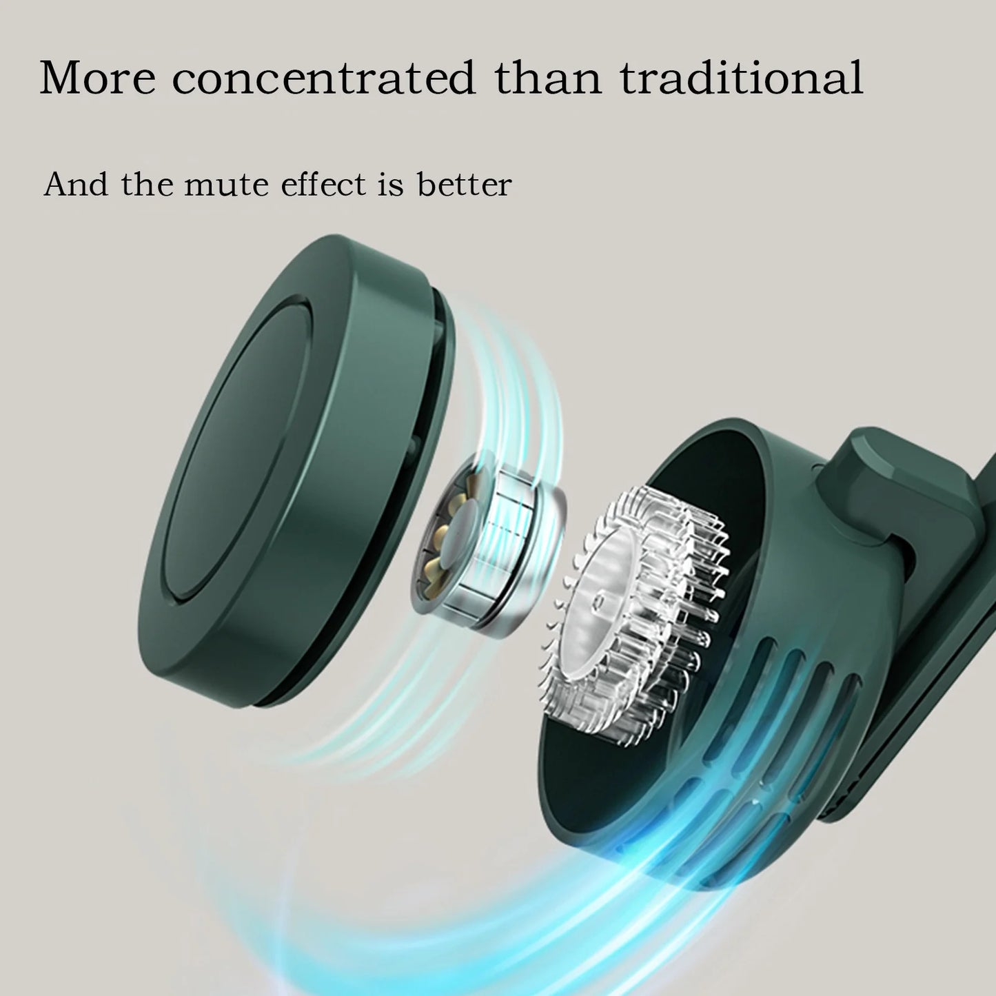 Clip On Mini Bladeless Fan - Portable 3-Speed Personal Fan with USB