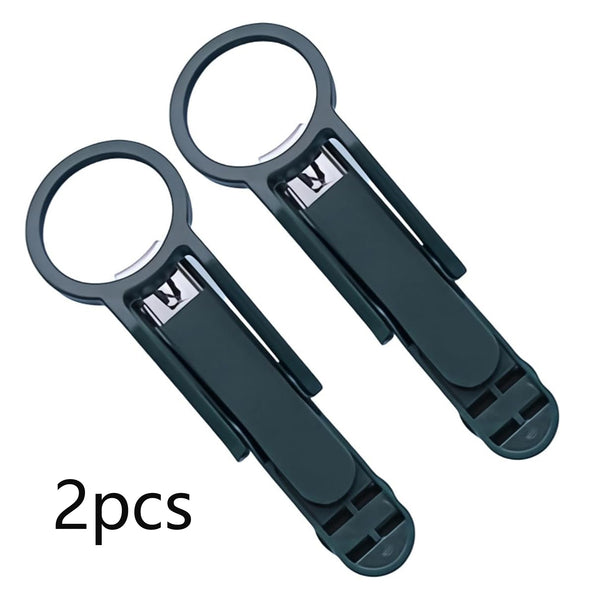 2pcs 2.5X Magnifying Nail Clippers in Multiple Angles for The Seniors