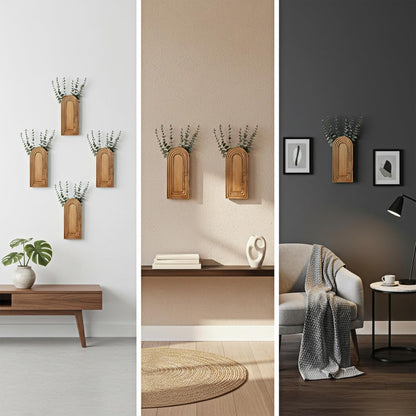 Wooden Wall Shelf for Dried Flowers and Greenery