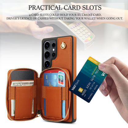 RFID Blocking Wallet Case for Samsung Galaxy S Series – PU Leather Crossbody with Wrist Strap & Kickstand