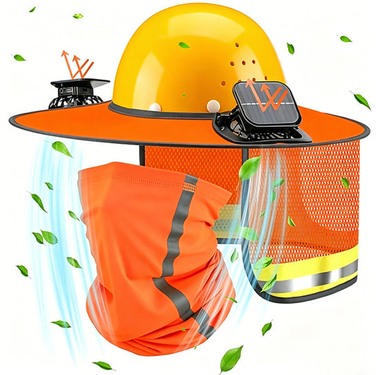 Solar-Powered Fan Safety Helmet