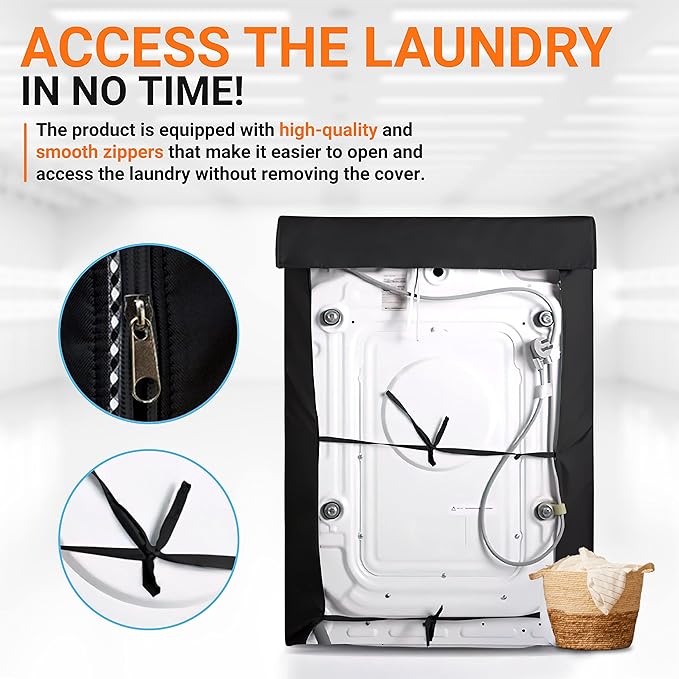 Heavy-Duty Washing Machine Cover for Outdoor/Indoor, Waterproof Anti-UV Washer Dryer Cover