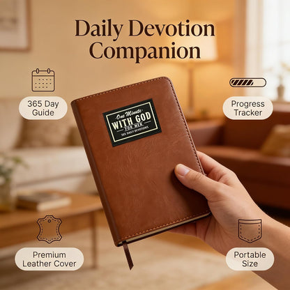 One Minute with God for Men 365 Devotions, Brown Faux Leather Flexcover