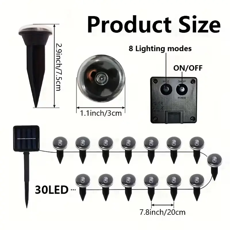 20PCS Solar Garden Lights – Waterproof LED Pathway Lights for Yard & Lawn