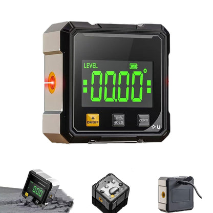Dual-laser Digital Angle 4×90° High-Precision Level with LED Display, Magnetic Base