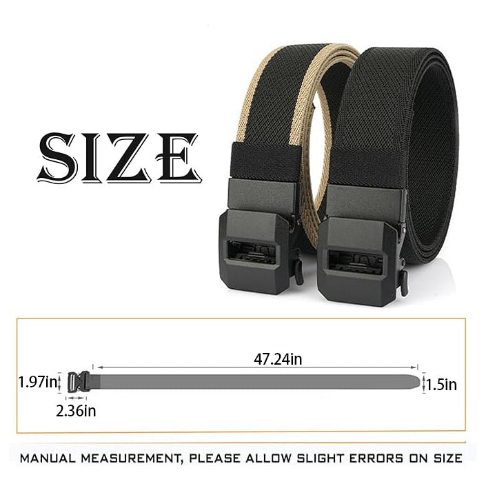 Adjustable Nylon Ratchet Belt, Woven Waist Tactical Belt with Automatic Slide Buckle