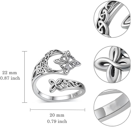 Vintage Celtic Knot Ring for Women, Boho Witches Protection Knot Timeless Symbolism