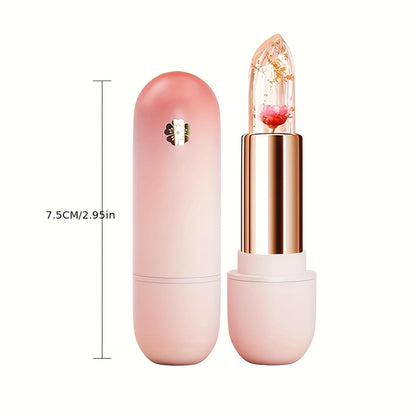 3PCS Flower Lipsticks Clear Jelly Lip Tint Set with Temperature Change Color and Moisturizing