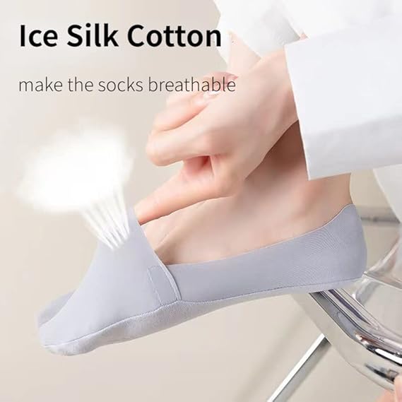 4 Pairs No Show Socks for Women Non-slip Low Cut Liner Socks Invisible Ice Silk Socks