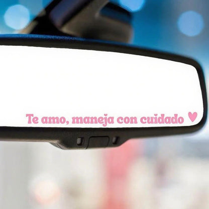 5pcs Te amo maneja con cuidado Rear View Mirror Sticker