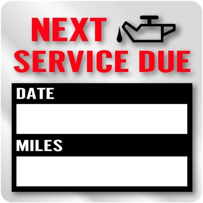 2Pcs Transparent Oil Change/Service Reminder Stickers 2"x2" Premium Quality Clear PET Oil Change Stickers
