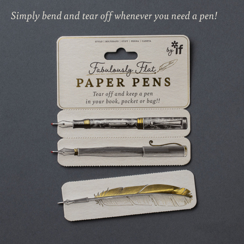 Fabulously Flat Paper Pens,Flat Bookmarks Pen,Double Sided Paper pens Card(1 Set)