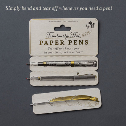 Fabulously Flat Paper Pens,Flat Bookmarks Pen,Double Sided Paper pens Card(1 Set)