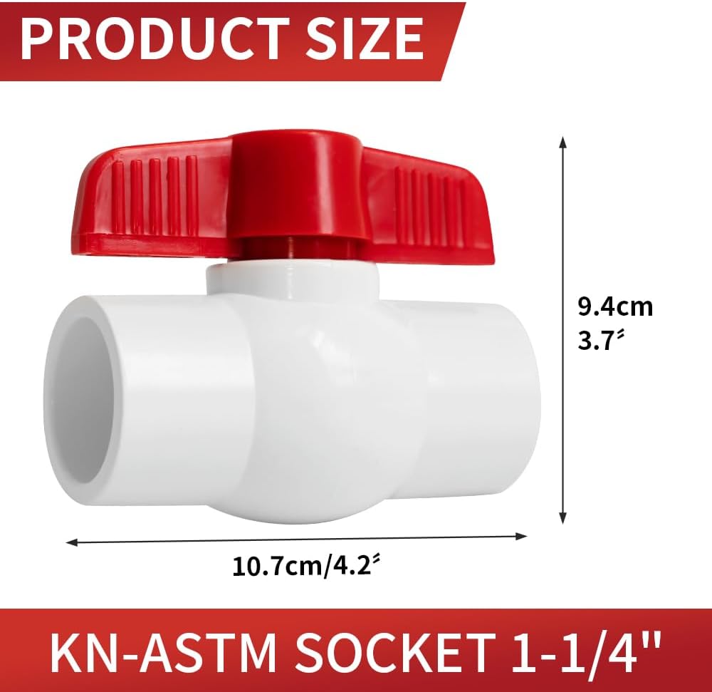 PVC Ball Valve Supply Pipe Knob Threaded Ends