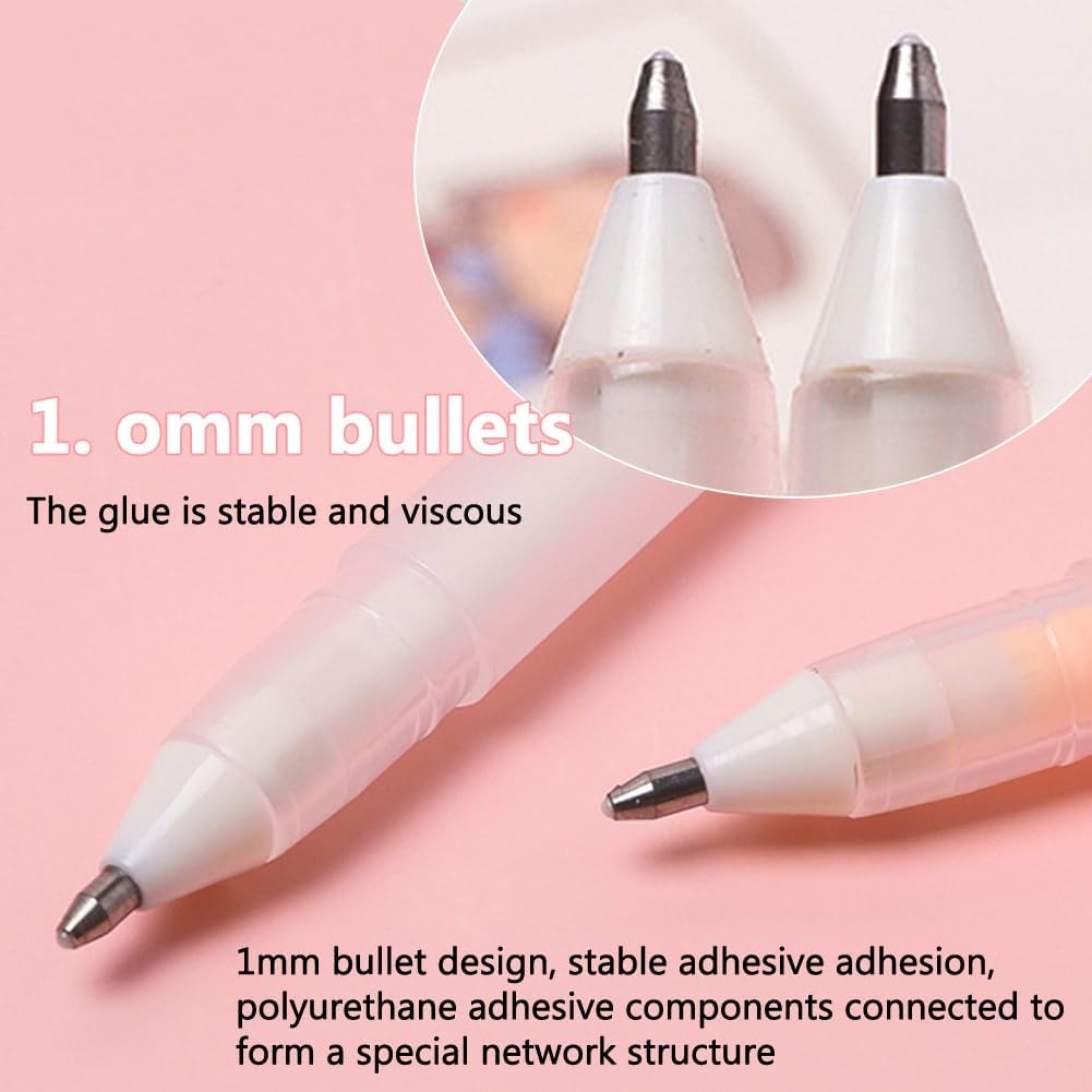 6Pcs Quick Dry Glue Pens, Easy Use Precise Control, Fine Tip Glue Pens for Crafting