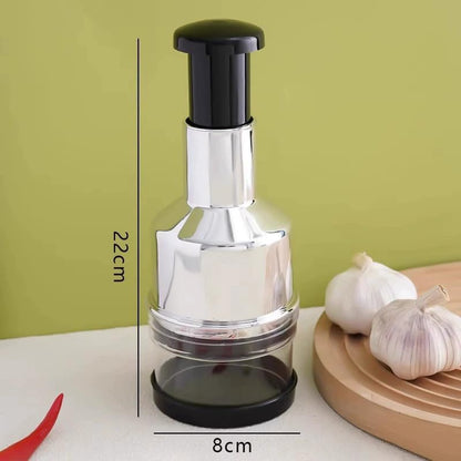 Multi-Functional Stainless Steel Manual Chopper & Masher – Handheld Food Dicer/Crusher