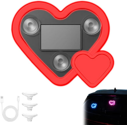Solar Heart LED Atmosphere Light,Vibration Sensing LED Neon Ambient Lighting Waterproof Romantic Mood Love Illumination