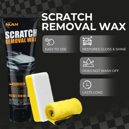 Car Scratch Remover Wax - Universal Premium Polishing Compound for Deep Scratches,  with Sponge and Cloth