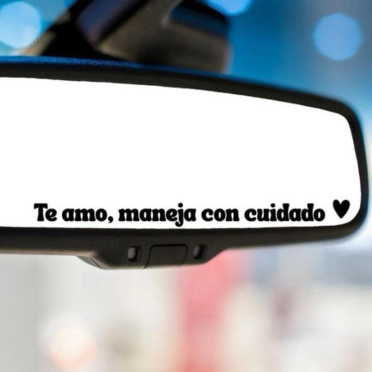 5pcs Te amo maneja con cuidado Rear View Mirror Sticker