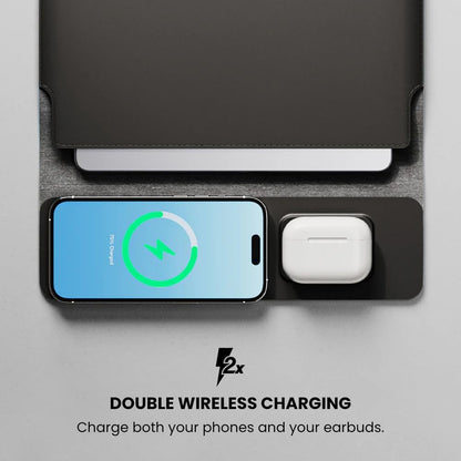 4 in 1 Wireless Sleeve 15"-16", Desktop Charging Mat for Laptop