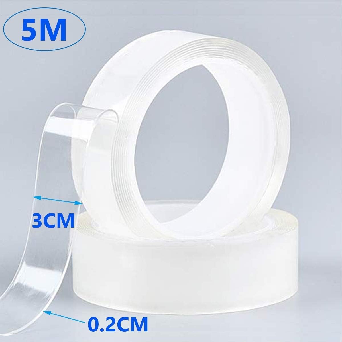 Nano Double Sided Tape, 1.2in x16.5 Feet Removable No Residue, Waterproof Multipurpose Tape