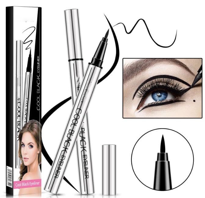 2Pcs Long-Lasting Eyeliner, Waterproof, 24-Hour Smooth Application