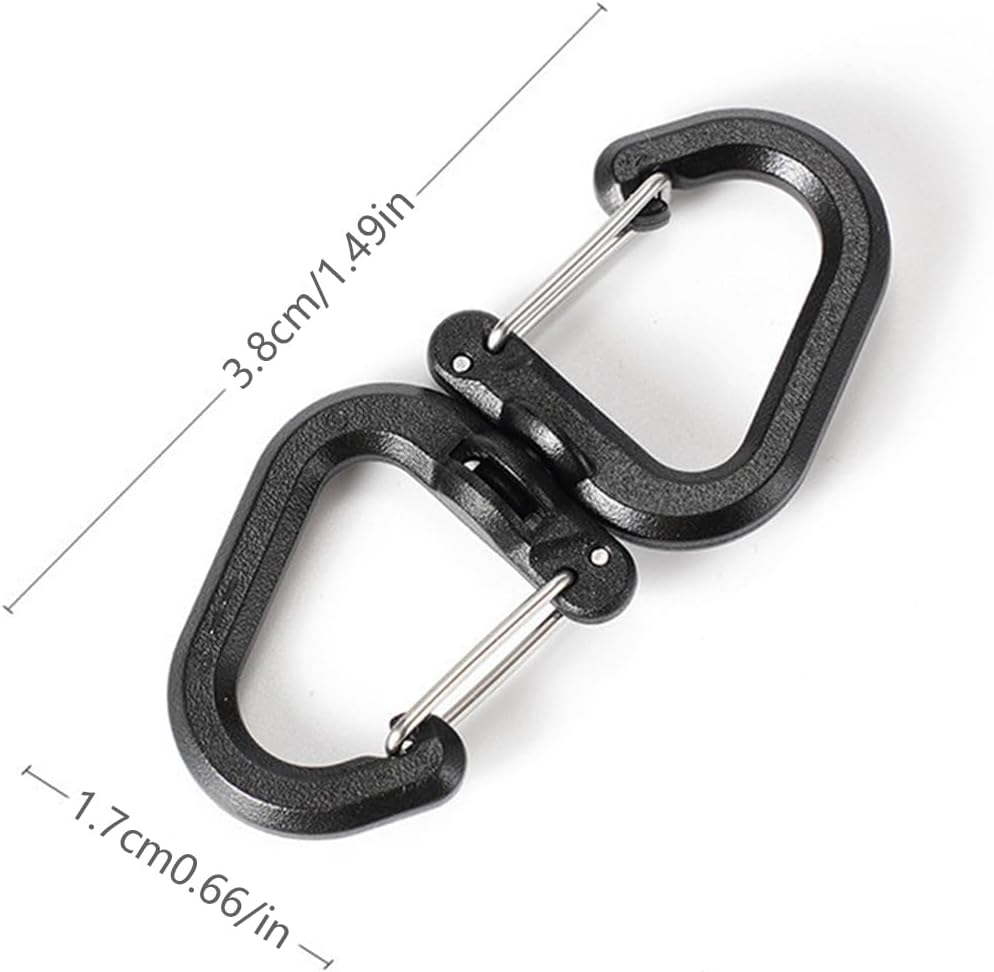 5pcs/set 360 Rotating Double Carabiner Outdoor Swivels Clip