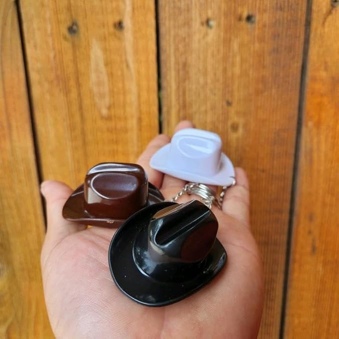 3PCS Different Colors Cowboy Hat Texas Style Bottle Opener Keychain