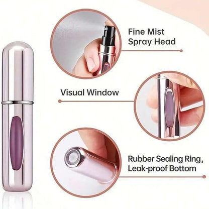 2Pcs Spray Bottle 5ml Perfume Atomizer Portable Liquid Container for Cosmetics Traveling Mini Aluminum Spray