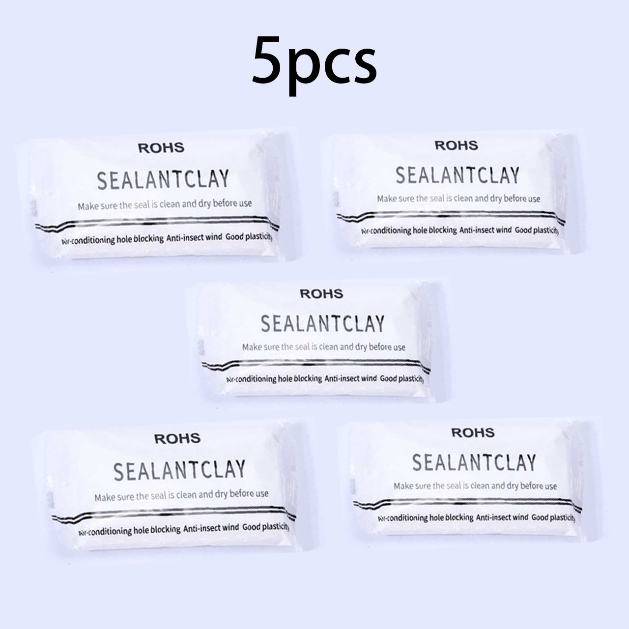 5pcs Faster Drying Moldable Sealant Clays for Drain Pipe Connection, Holes & Gaps