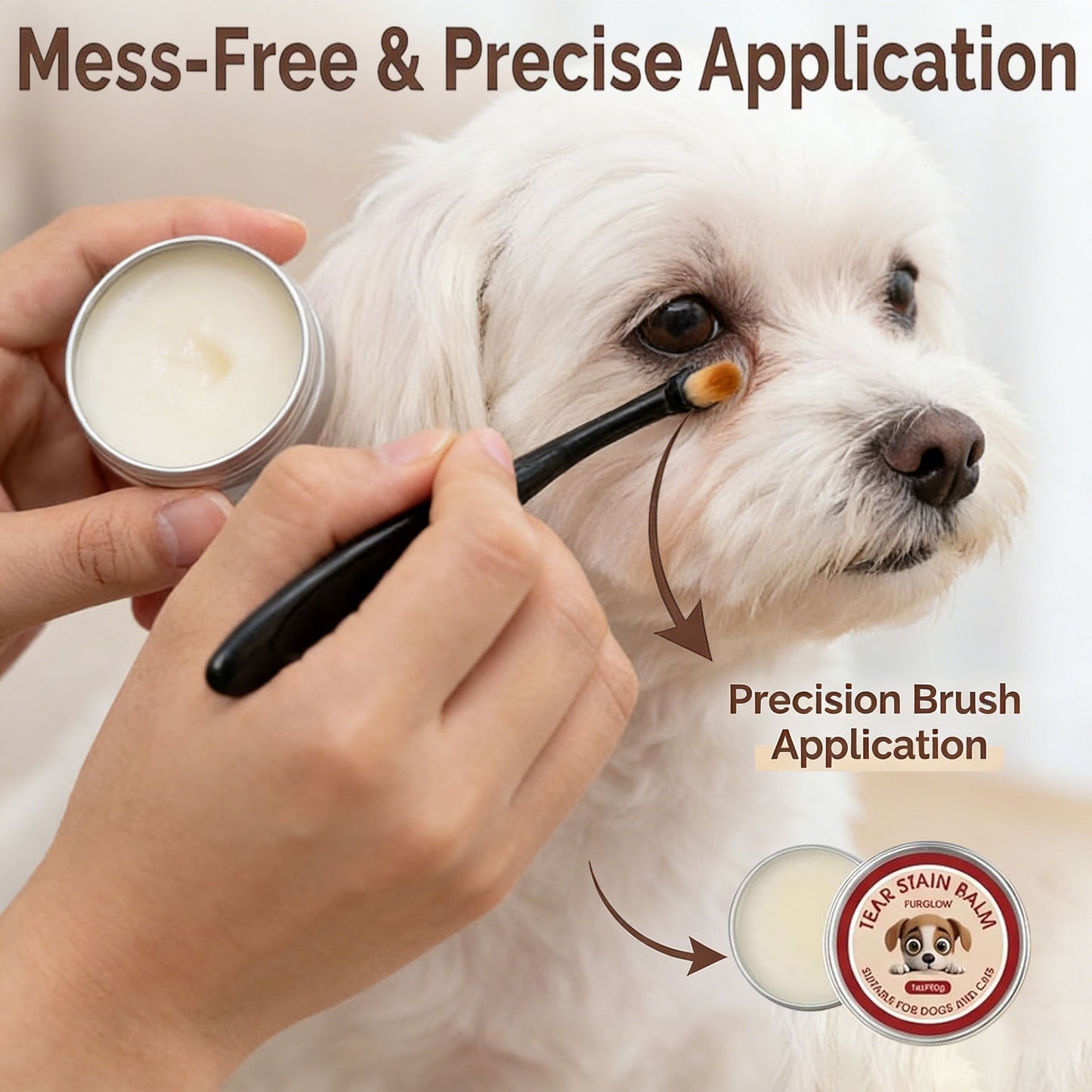 Pet Tear Stain Remover with Brush for Pet Daily Care