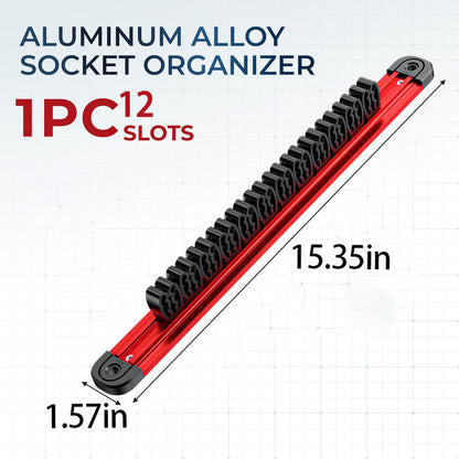 Heavy Duty Magnetic Socket Holder with 12PCS 360° Swivel Removable Clips