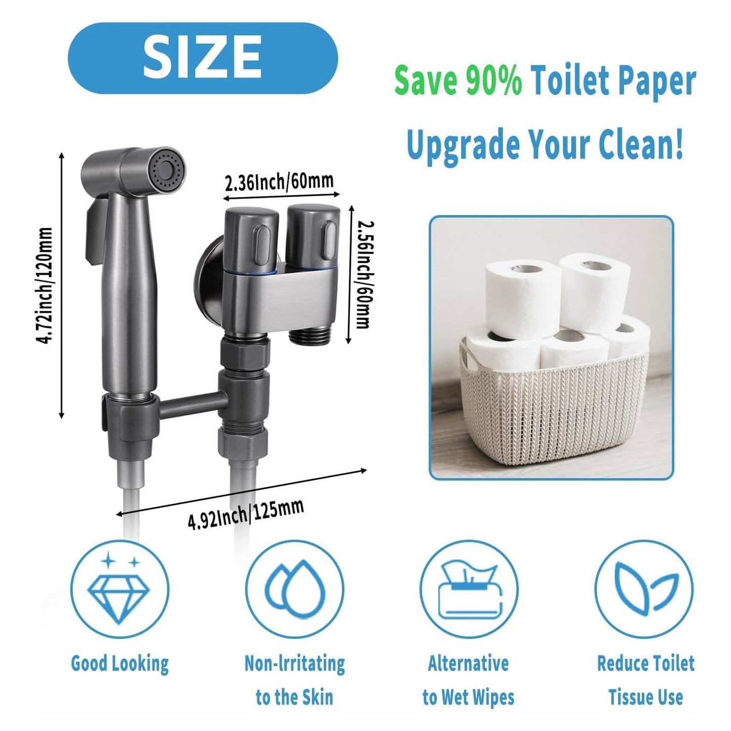 Generic Toilet Faucet Splitter 2-Way Double Faucet Adapter