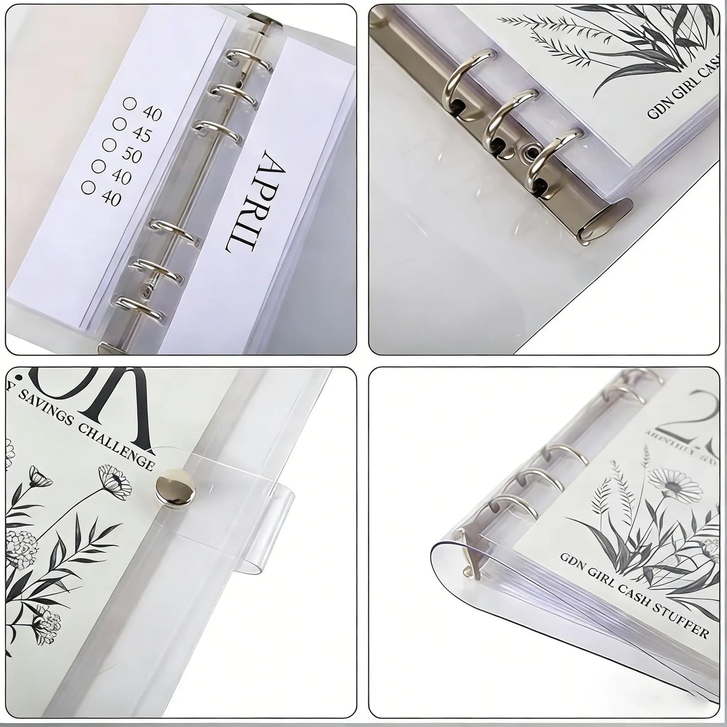 12-Month Money Saving Binder ,10K / 5K / 2.5K Savings Challenge ,Cash Envelope Budget Planner for Home & Office