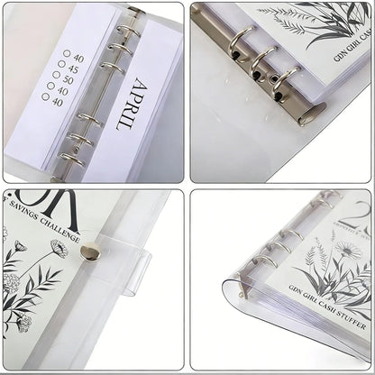 12-Month Money Saving Binder ,10K / 5K / 2.5K Savings Challenge ,Cash Envelope Budget Planner for Home & Office