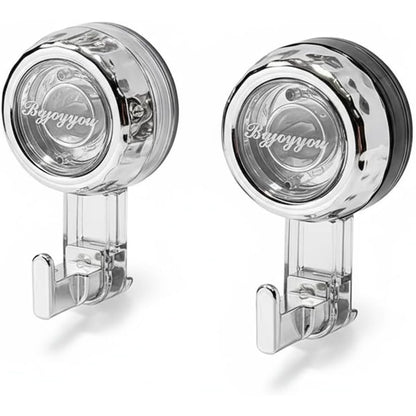 2pcs/set Heavy Duty Suction Cup Hooks, Strong Suction Waterproof Removable, No Drilling