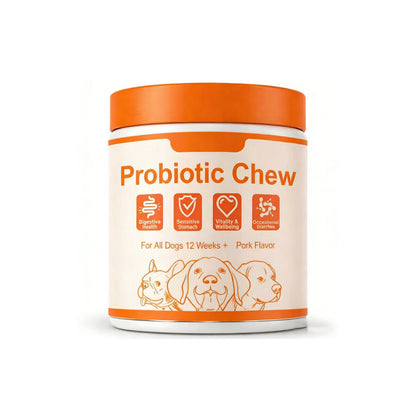 Probiotic Chew for Dogs & Cats for Digestive, Gut, Skin & immune Health, Reduce Diarrhea & Gas