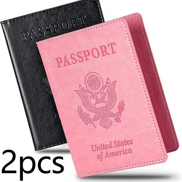 2-Pack Passport Holders – Ultra Slim PU Leather Wallets for Men & Women