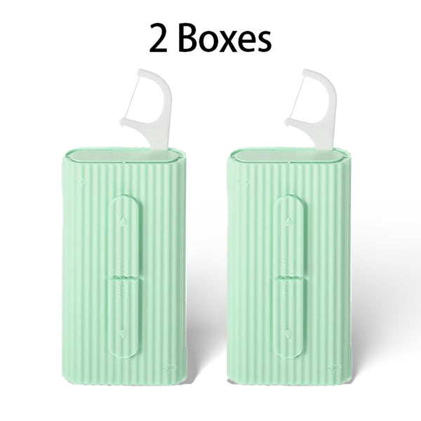 2 Boxes Portable Dental Floss Cases with 20 Floss Picks for Teeth Cleaning