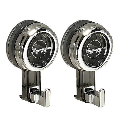 2pcs/set Heavy Duty Suction Cup Hooks, Strong Suction Waterproof Removable, No Drilling