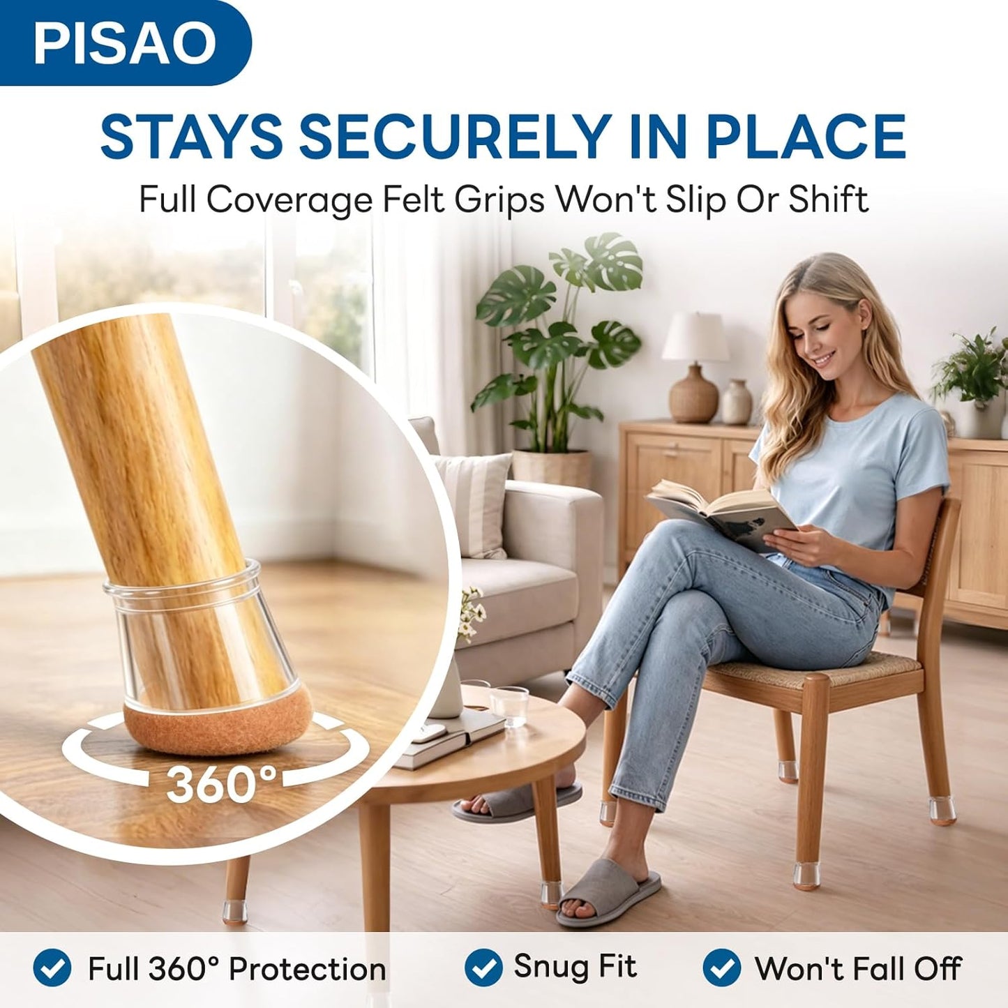 15 Pcs Chair Leg Floor Protectors for Hardwood Floors Silicone Covers