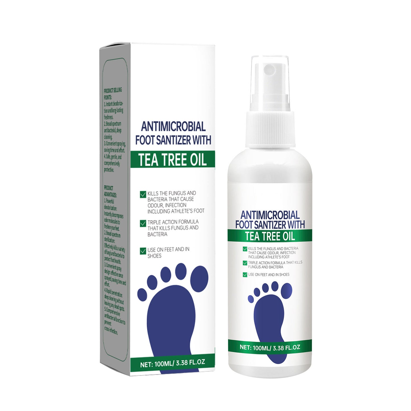 Tea Tree Oil Foot Spray - Foot & Shoe Freshness, Quick-Drying and Travel-Friendly