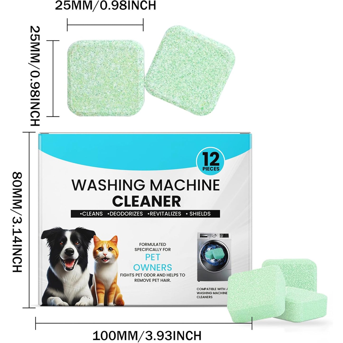 Washing Machine Cleaner Tablets - 12 pcs for a 6 Month Supply